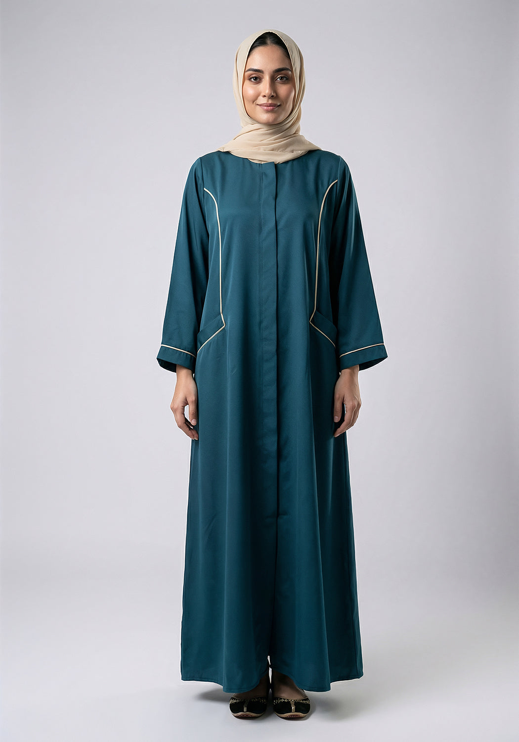 Double Pocket Abaya - Teal
