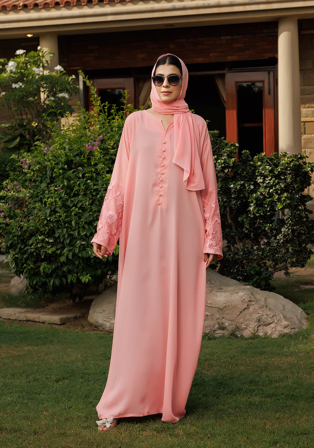 Floral Pink Abaya