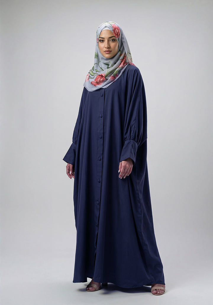 SERENE Front Closed Abaya - Blue