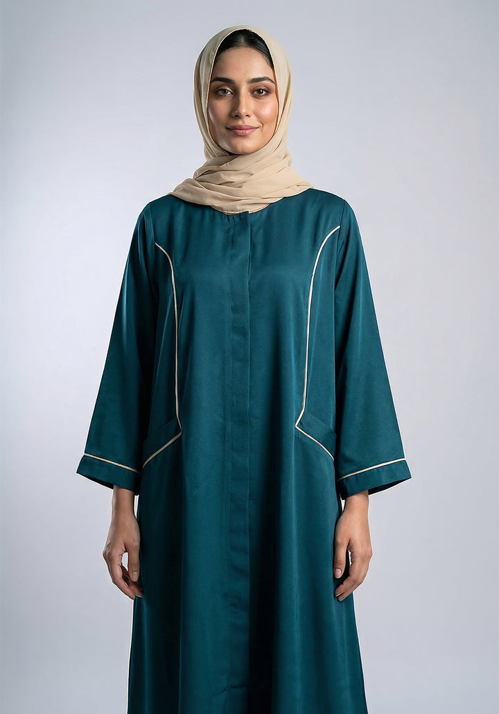 Double Pocket Abaya - Teal