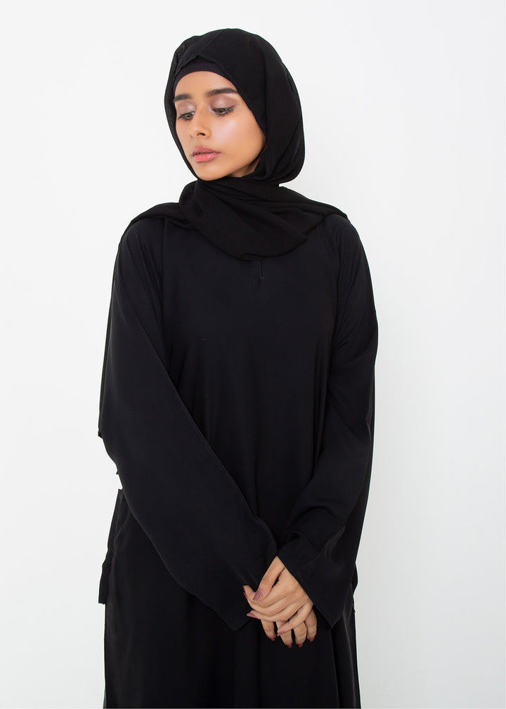 BLACK CLASSIC FRONT-CLOSED ABAYA