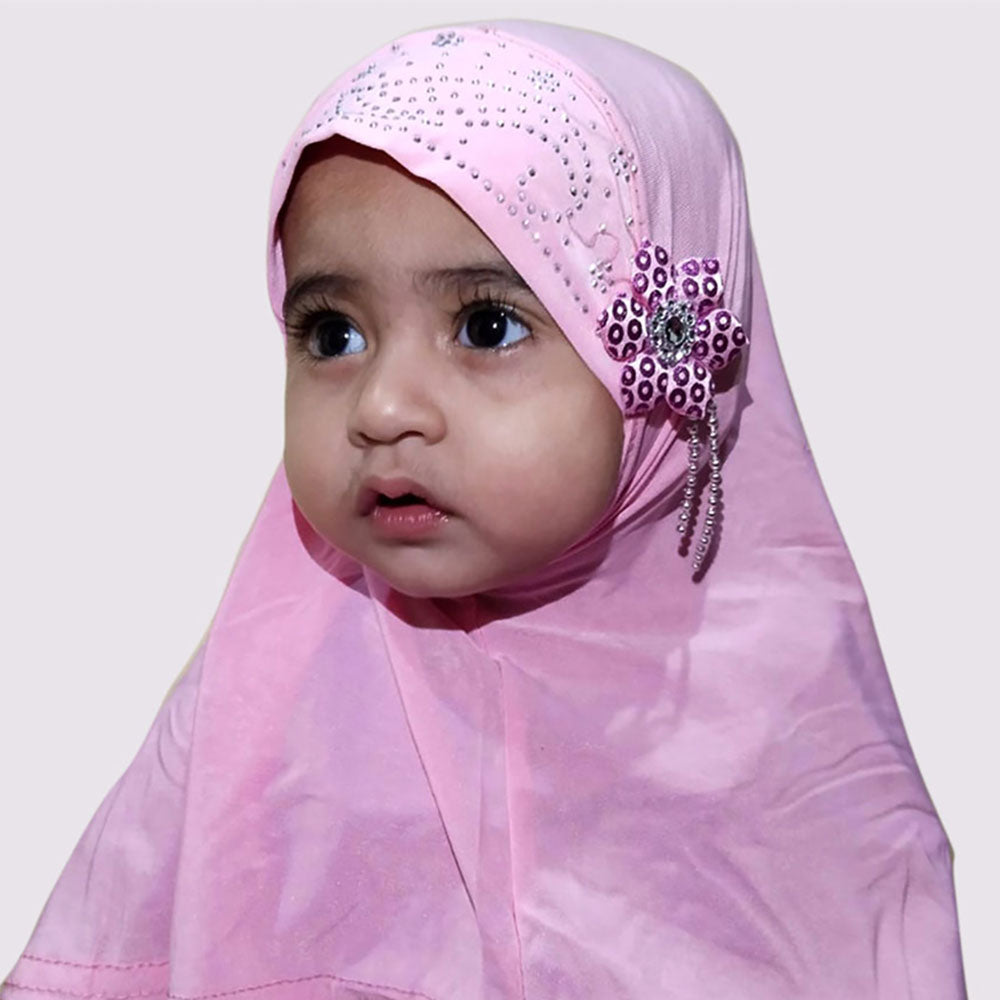 Little Kids Makhna Hijab Baby Pink