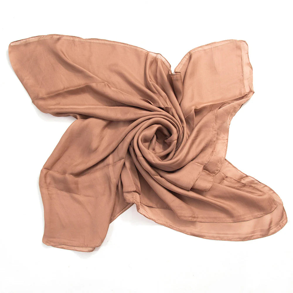 Marketa Silk Hijab - Brown