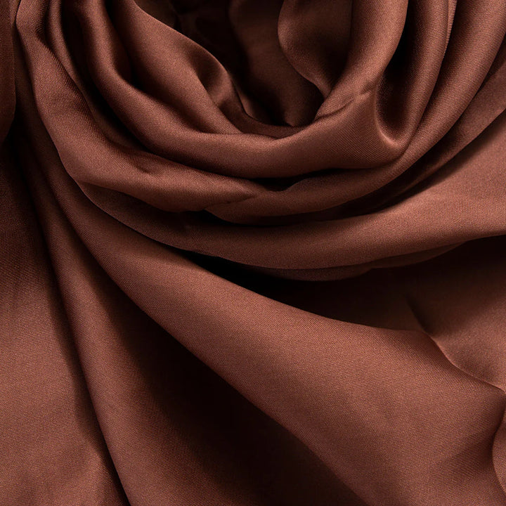 Marketa Silk Hijab - Dark Brown
