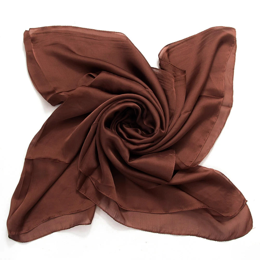 Marketa Silk Hijab - Dark Brown