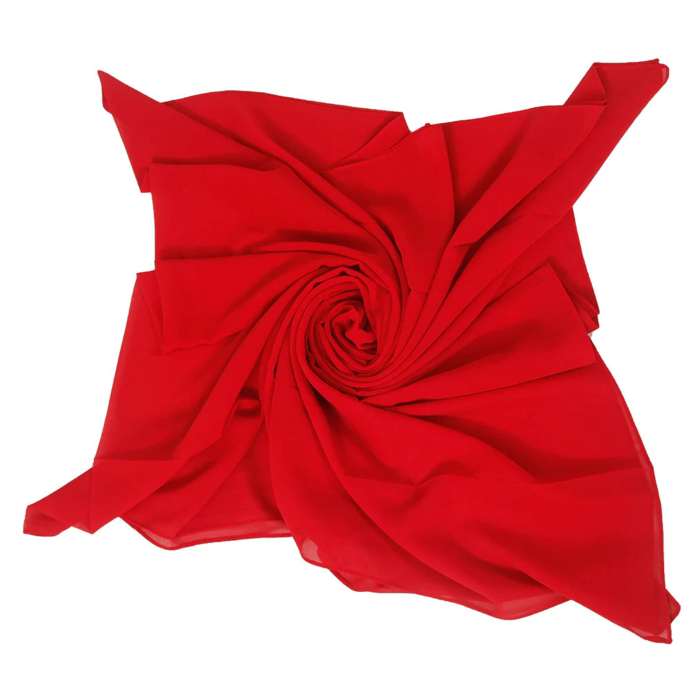 Scarlet Chiffon Hijabs - Red