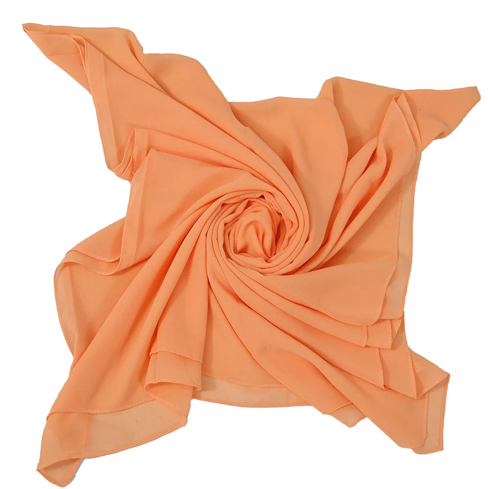Shades Of Orange Chiffon Hijabs - Peach