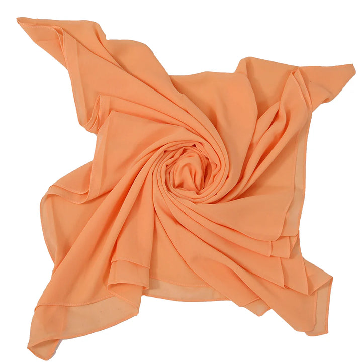 Shades Of Orange Chiffon Hijabs - Peach