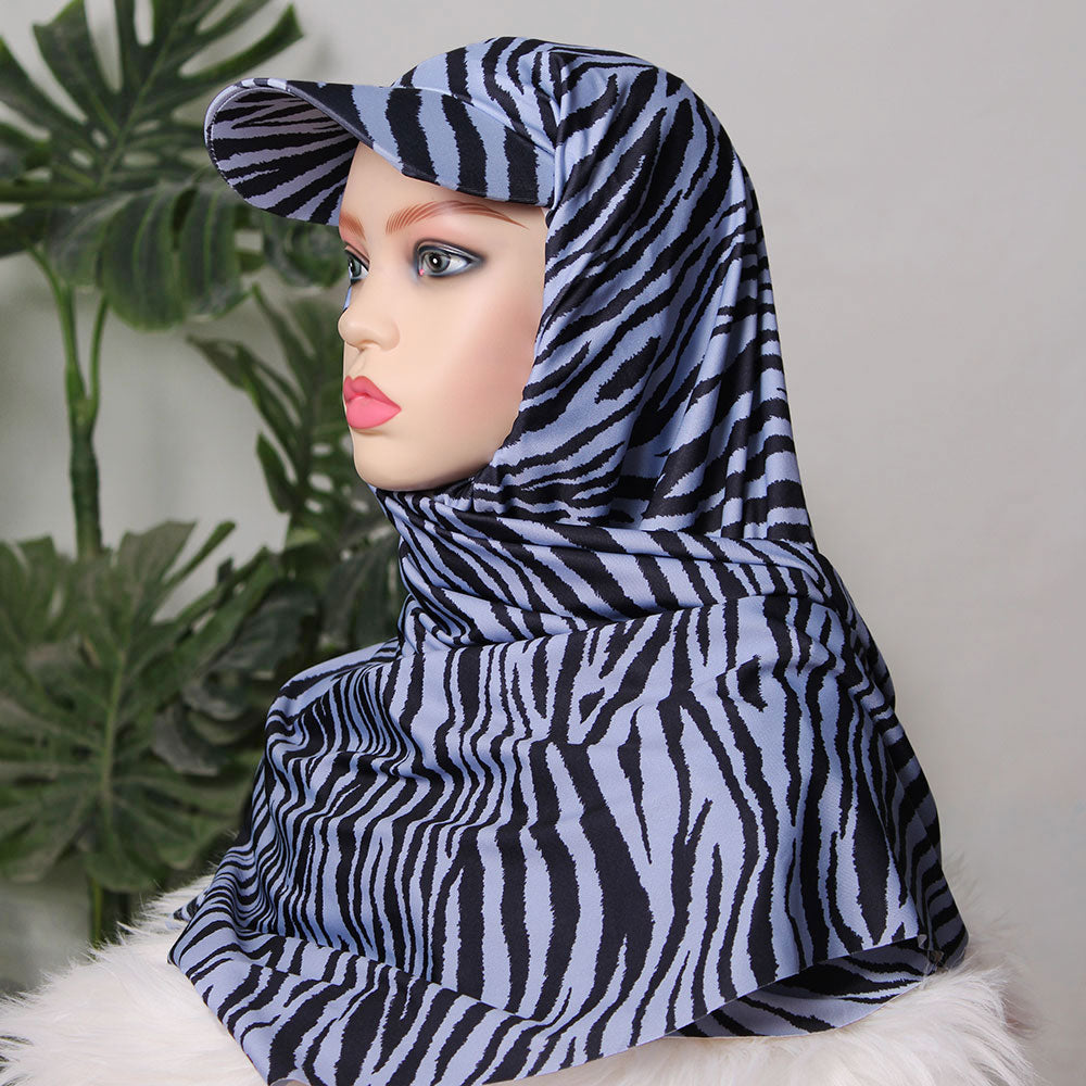 Turkish P-Cap Hijab - Zebra Print