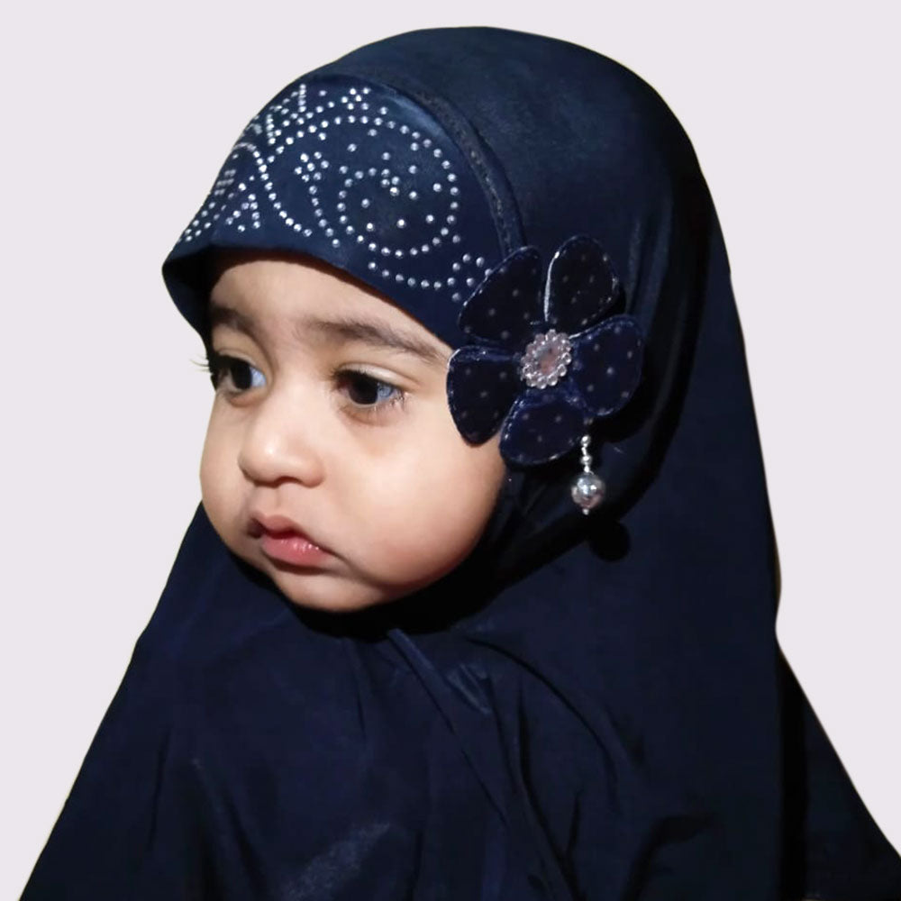 Little Kids Makhna Hijab Navy Blue