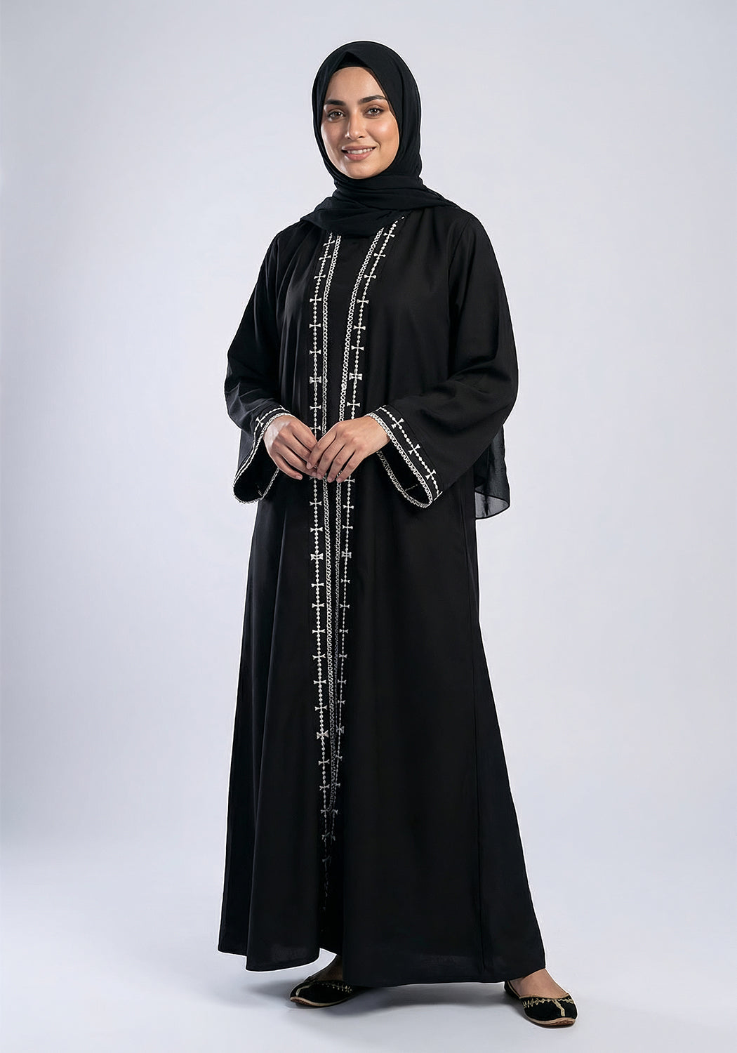Embroidery Front Open Abaya