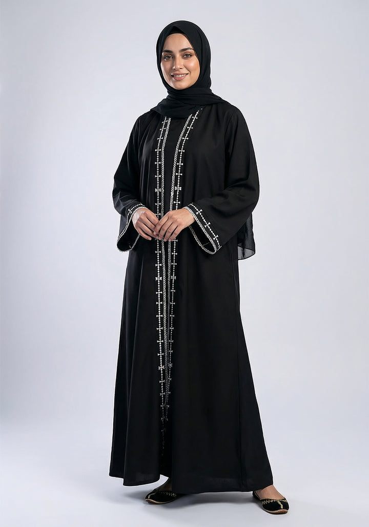 Embroidery Front Open Abaya