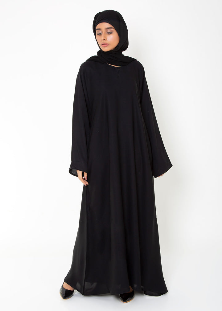 BLACK CLASSIC FRONT-CLOSED ABAYA