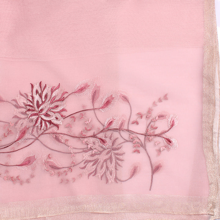 Organza Embroidery Dusty Pink