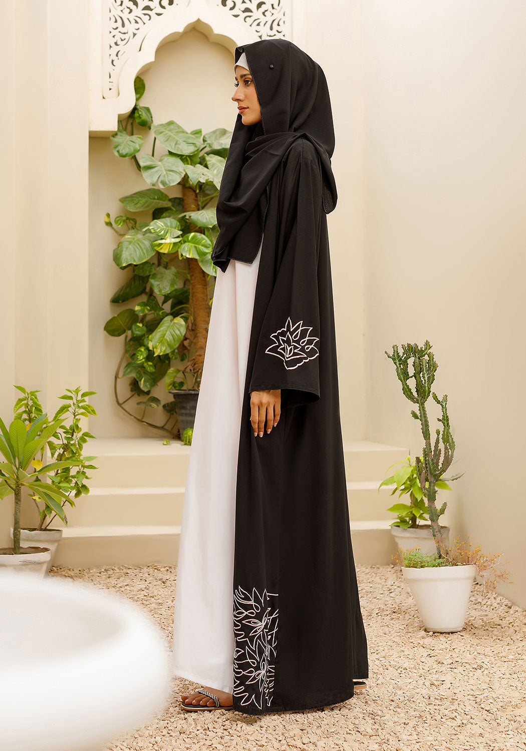 Double layered shop abaya style