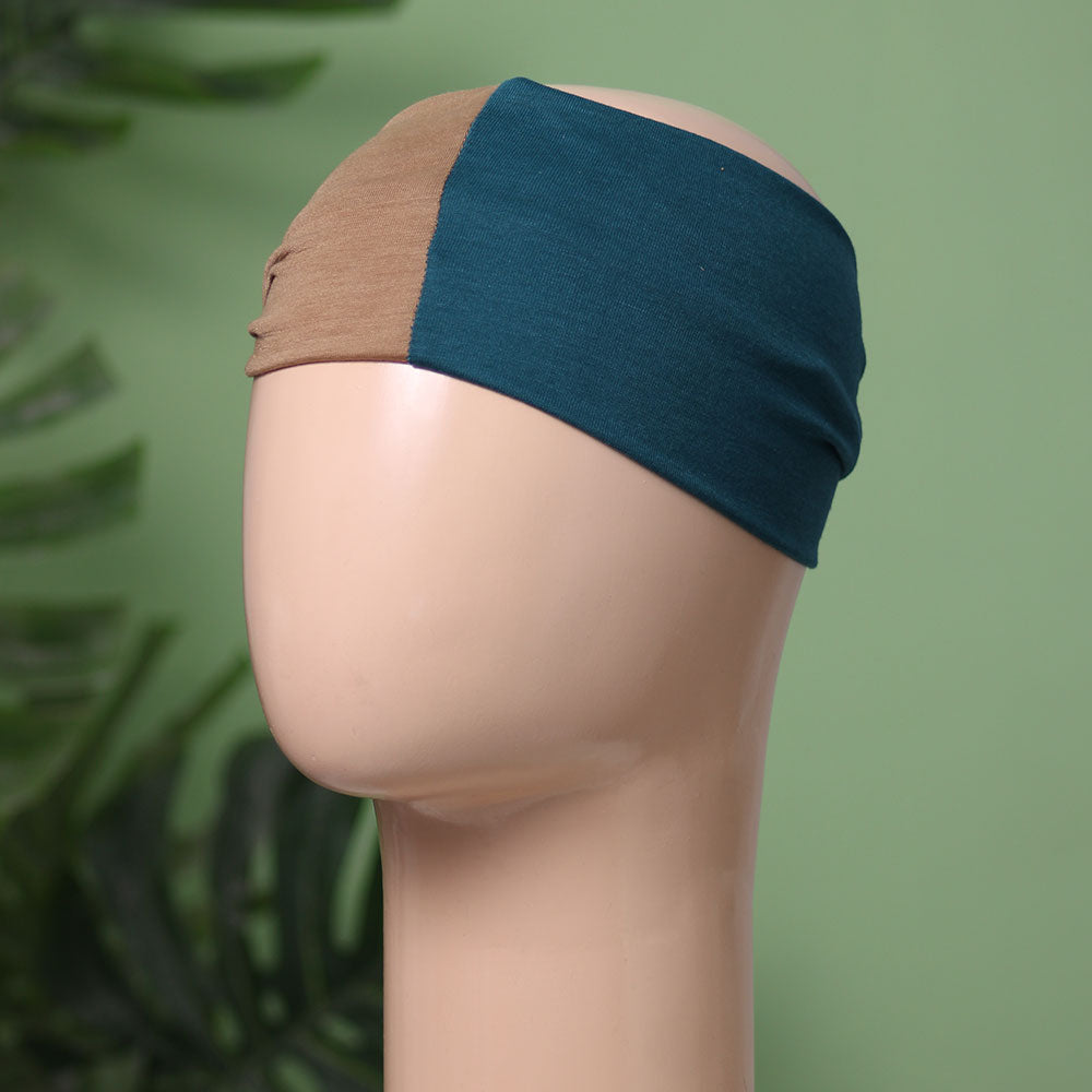 Two Color Tube Cap (Teal - Fawn)