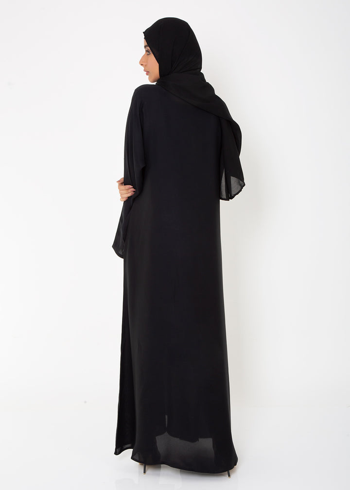 BLACK CLASSIC FRONT-CLOSED ABAYA