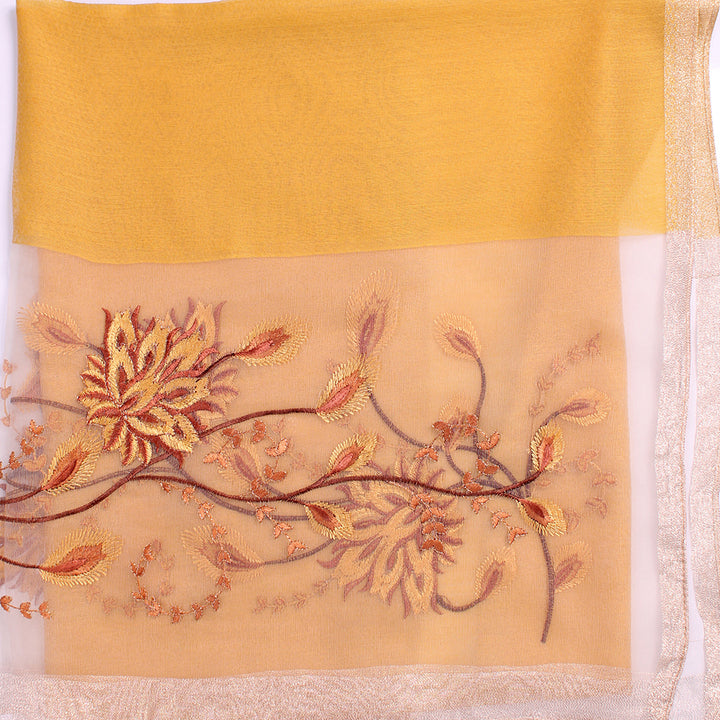 Organza Embroidery Mustard