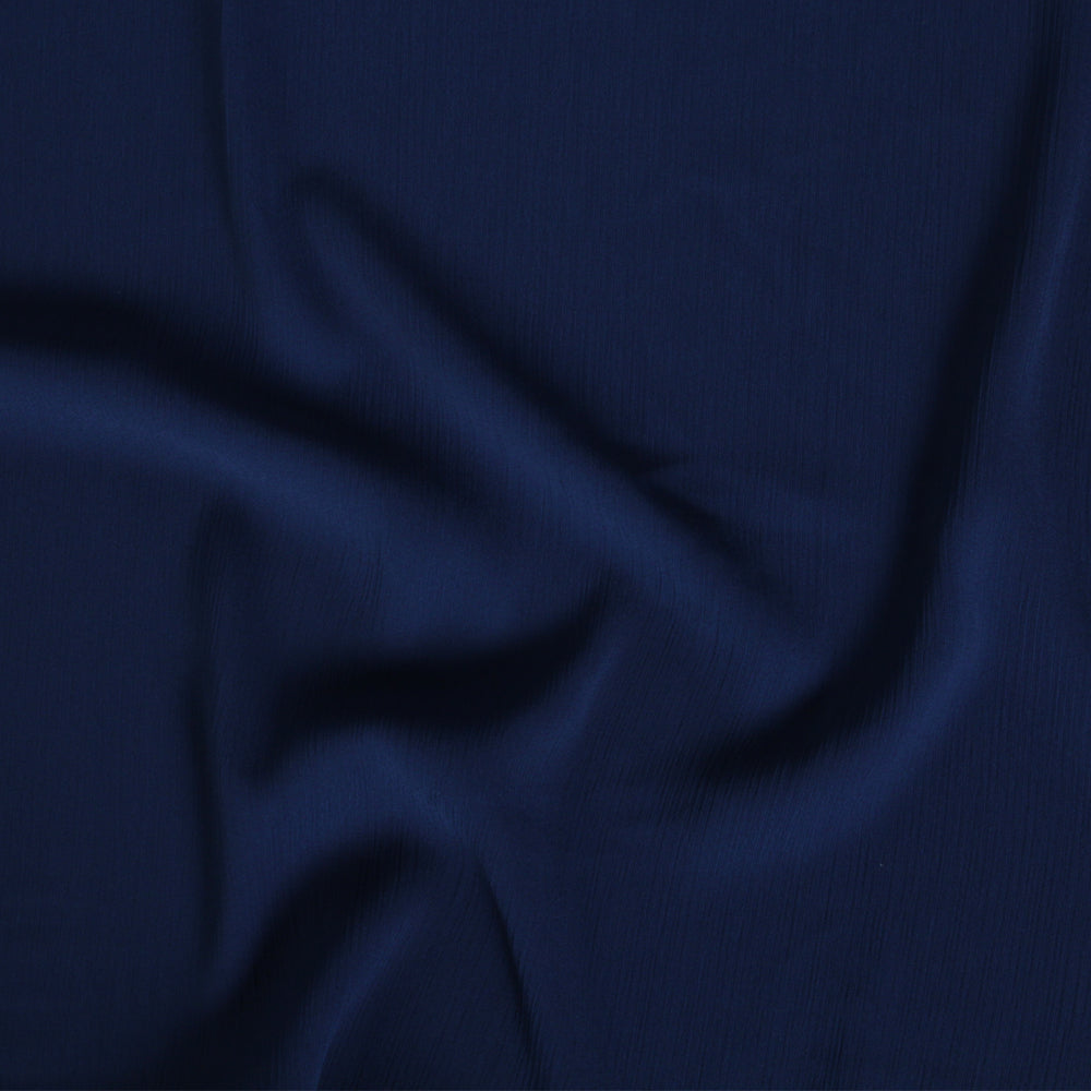 Crinkle Chiffon-Navy Blue