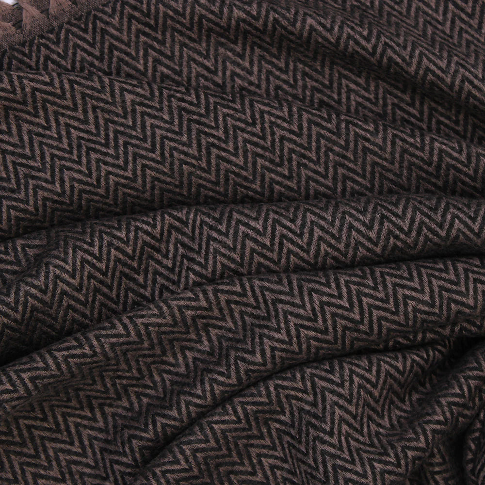 ZigZag Cashmere Hijab - Brown-Black