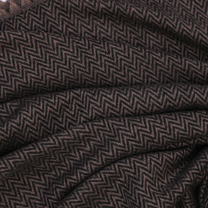 ZigZag Cashmere Hijab - Brown-Black