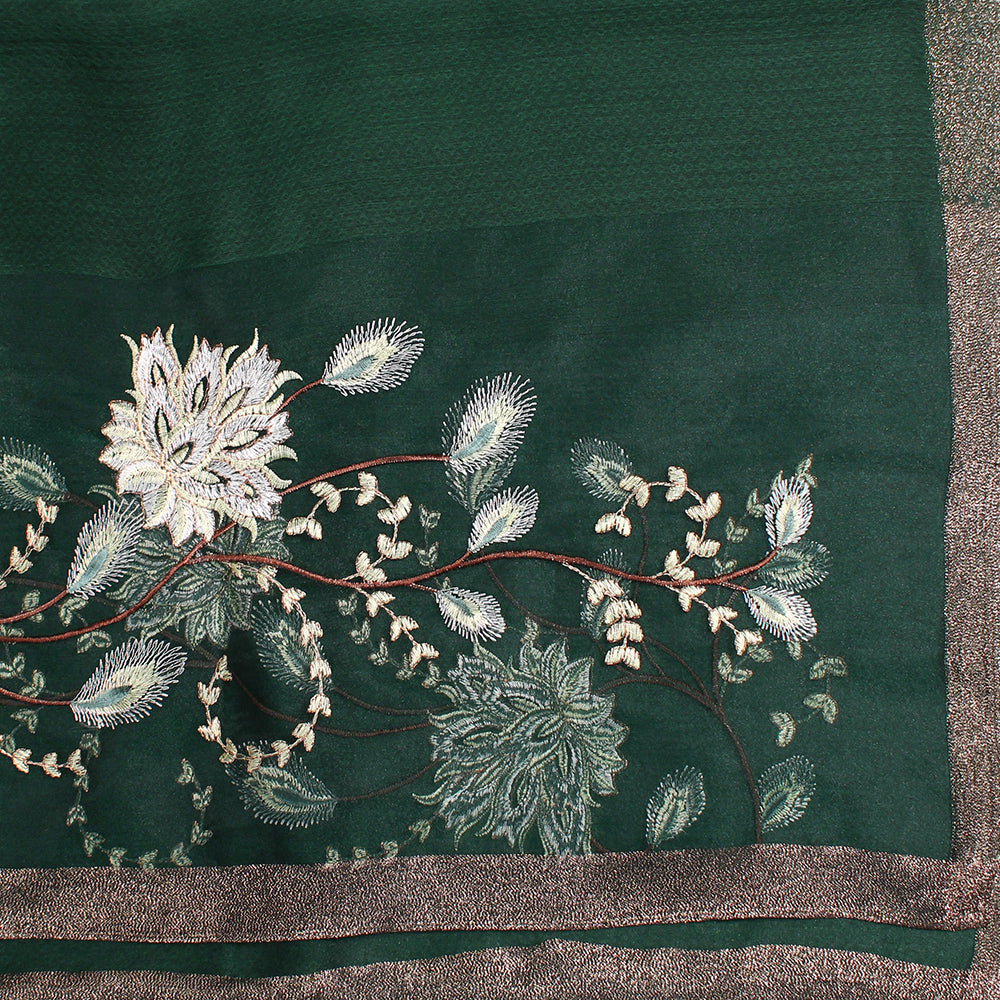 Organza Embroidery Green