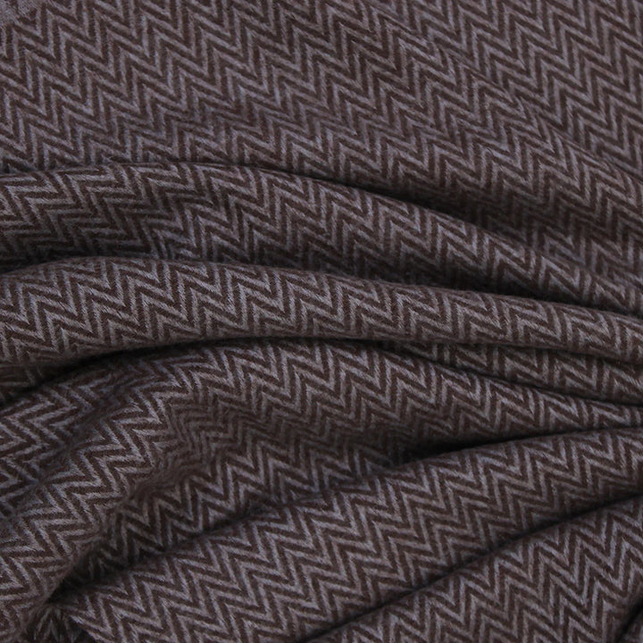 ZigZag Cashmere Hijab - Brown-Grey