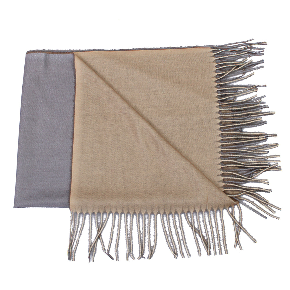 Dual Cashmere Hijab - Grey - Fawn