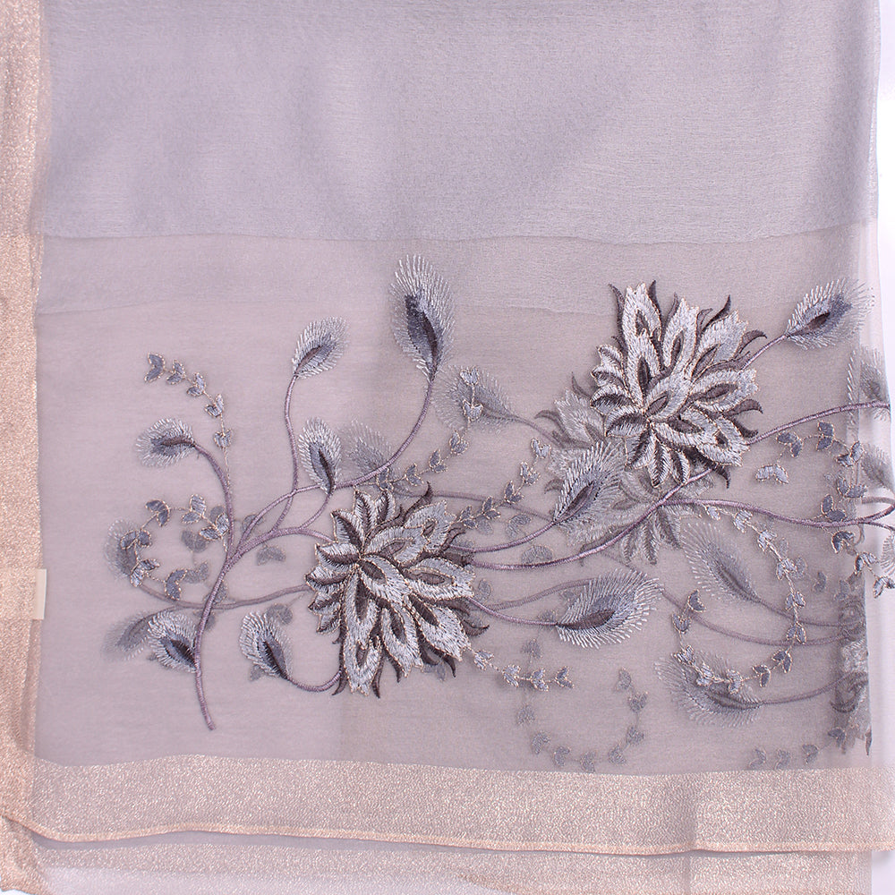 Organza Embroidery Ash Grey