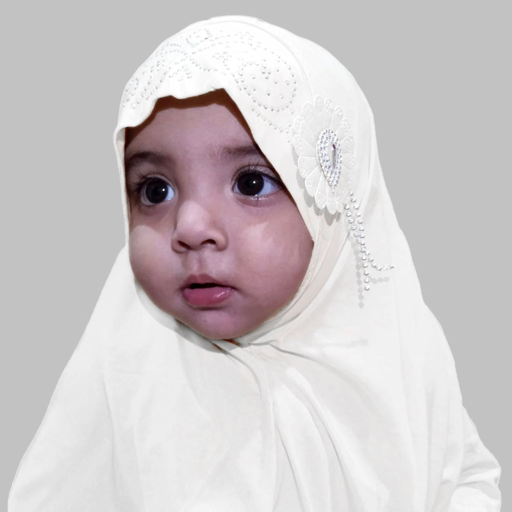Little Kids Makhna Hijab White
