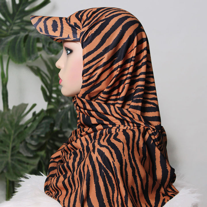 Turkish P-Cap Hijab - Zebra Print