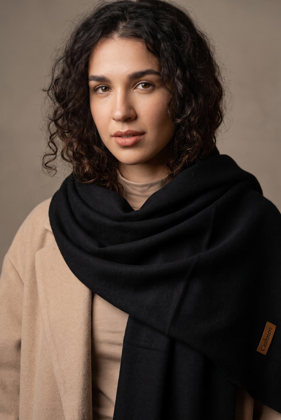 Woolen Cashmere Shawl-Black