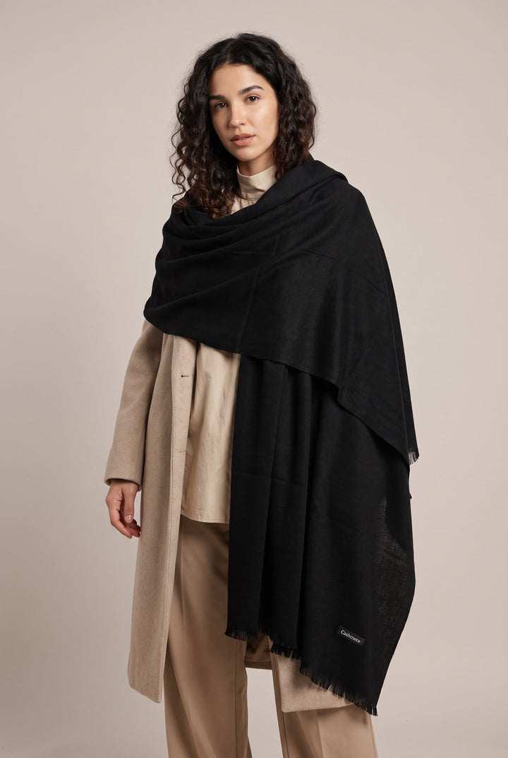 Woolen Cashmere Shawl-Black