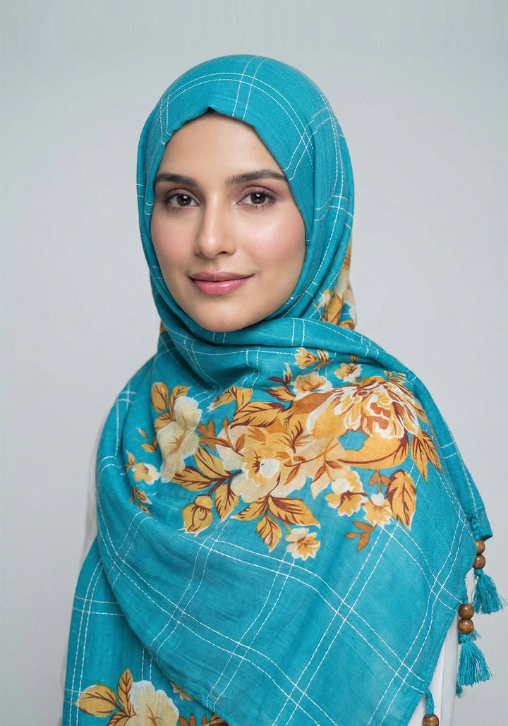 Esha Lawn Hijab - Blue