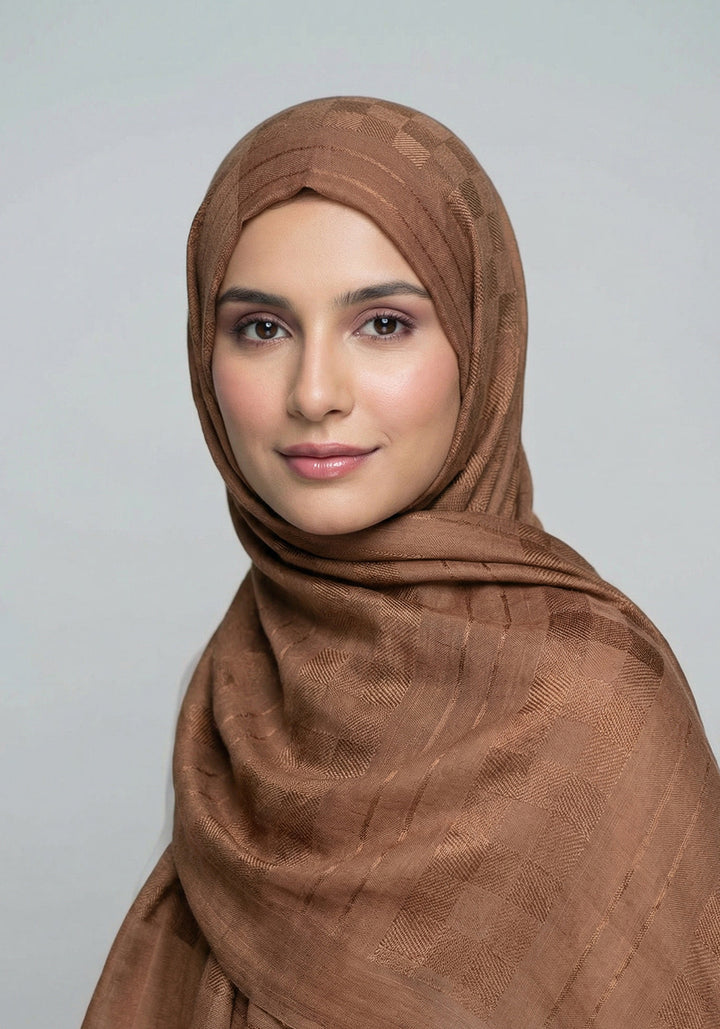 Wardah Cotton Hijab - Brown