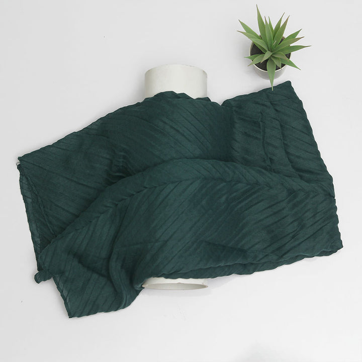 Crinkle Lawn Hijab - Dark Green