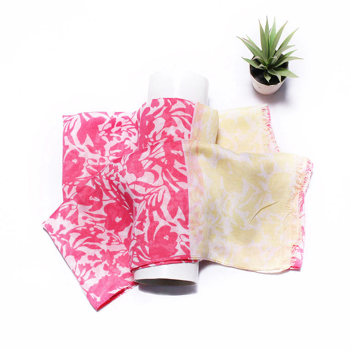 Ainaz Polyester Hijab - Pink and Yellow