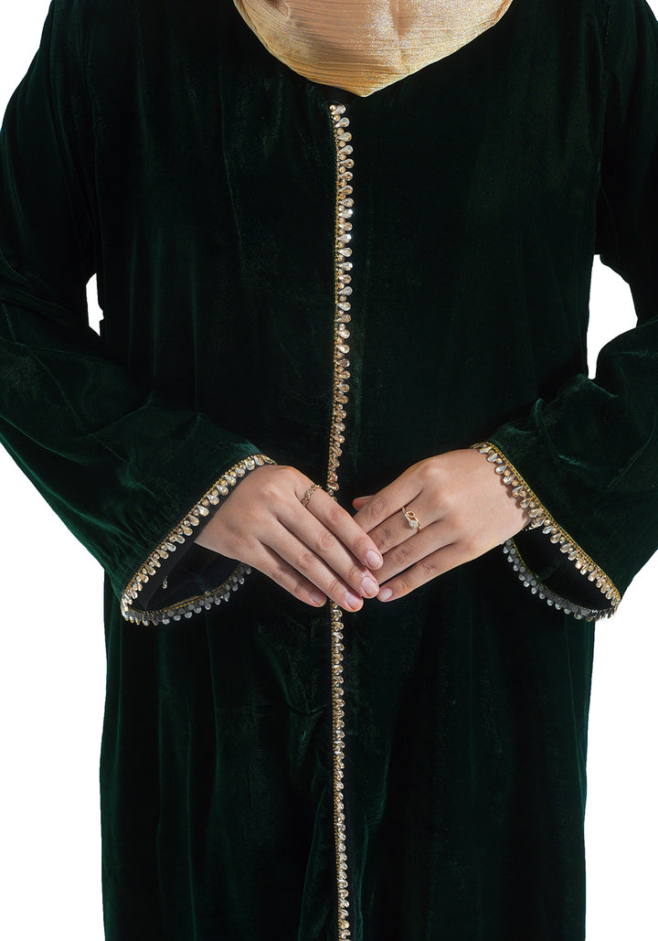 Velvet Abaya - Emerald Green