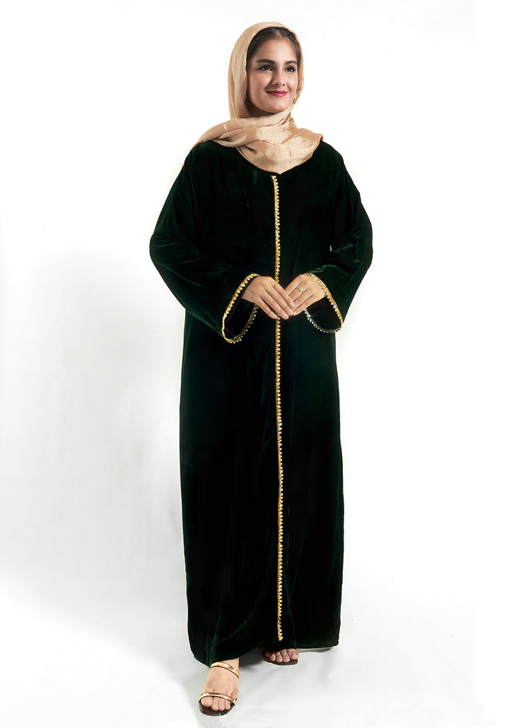 Velvet Abaya - Emerald Green