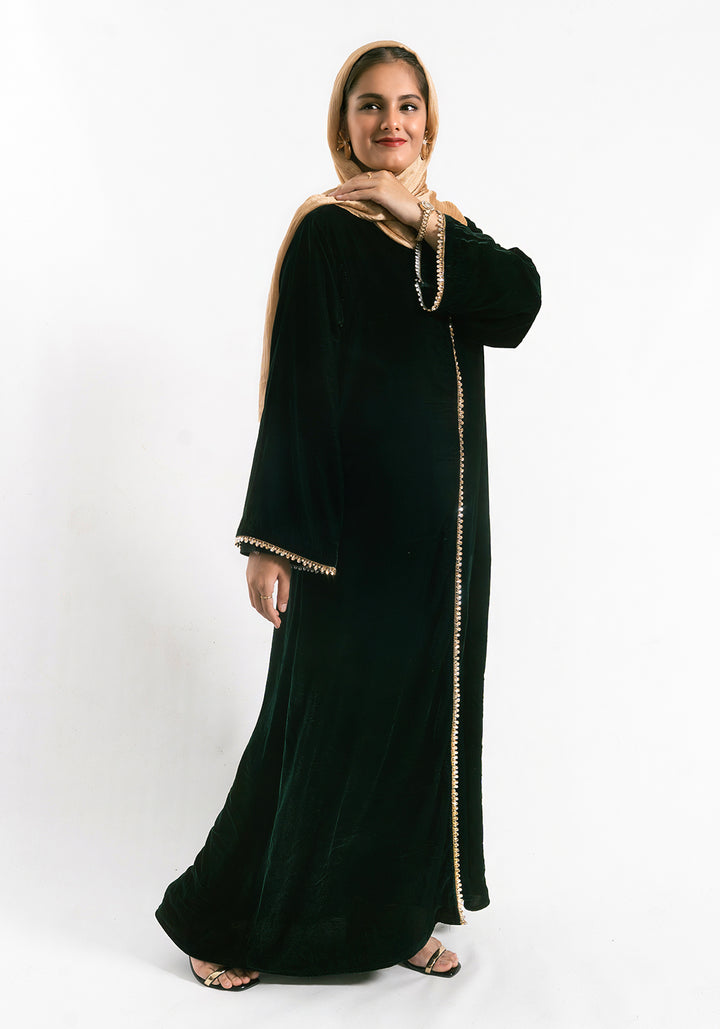 Velvet Abaya - Emerald Green