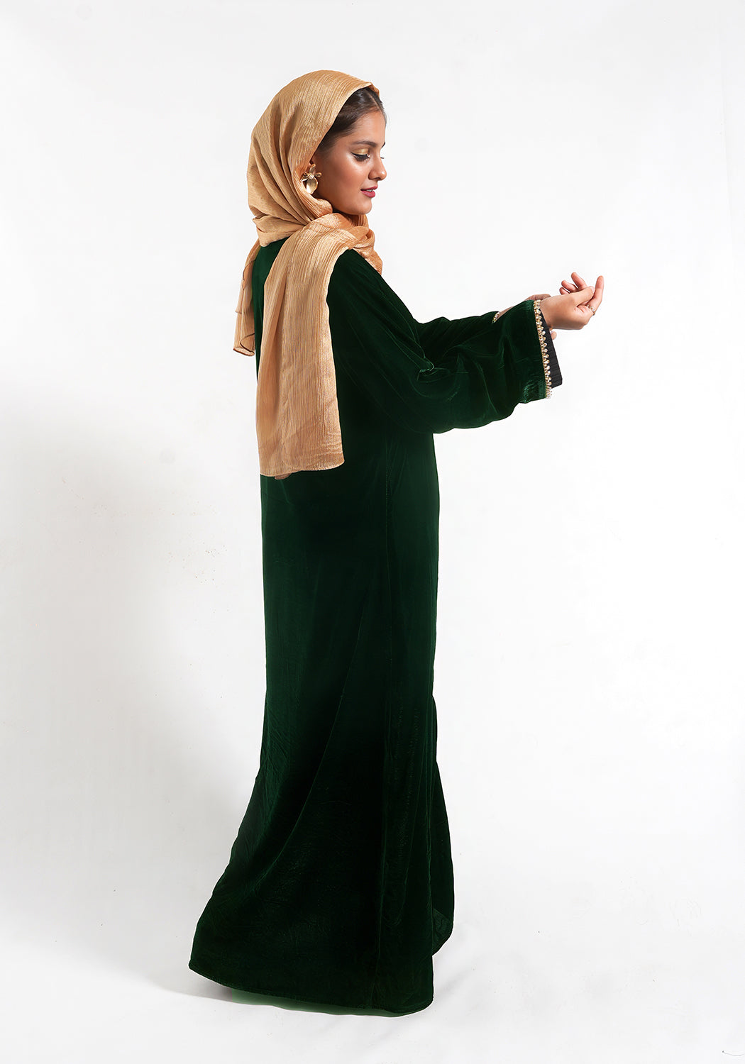 Velvet Abaya - Emerald Green