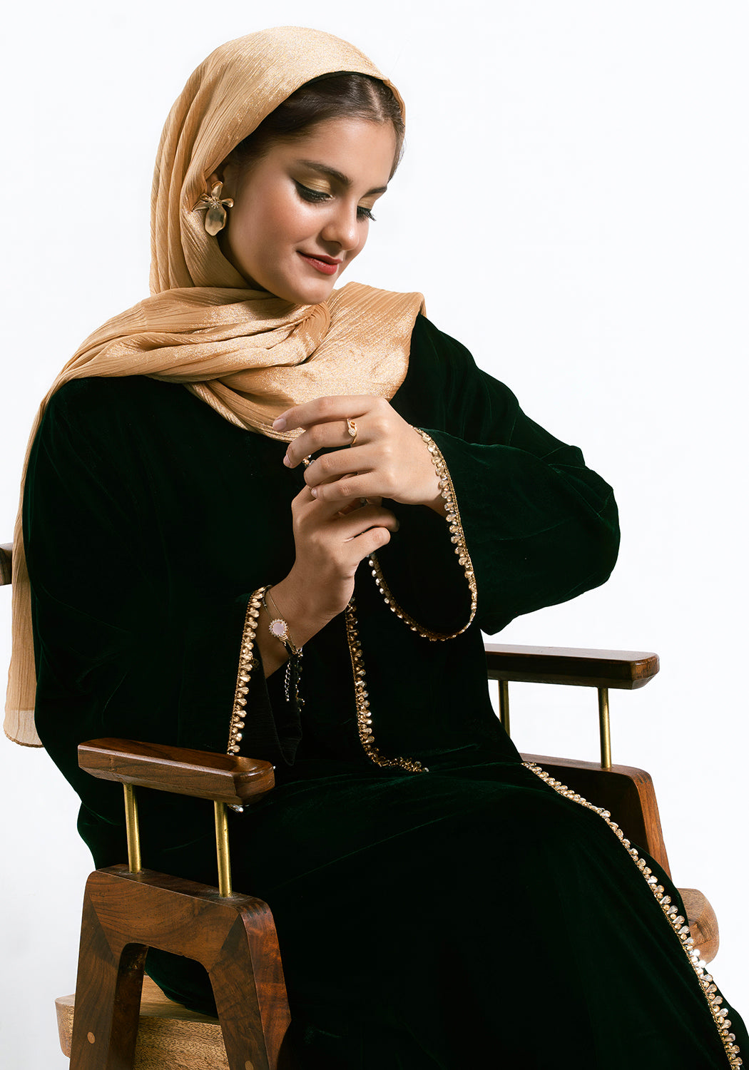 Velvet Abaya - Emerald Green