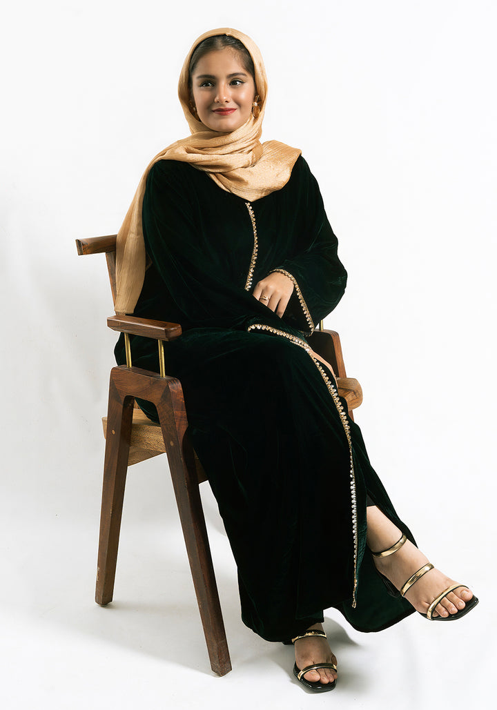 Velvet Abaya - Emerald Green