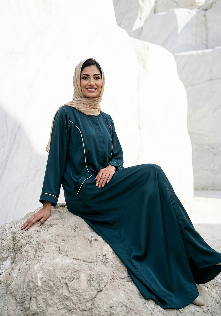 Double Pocket Abaya - Teal