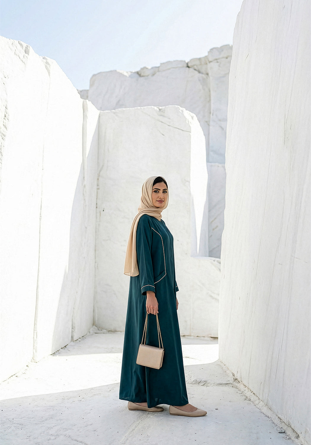 Double Pocket Abaya - Teal