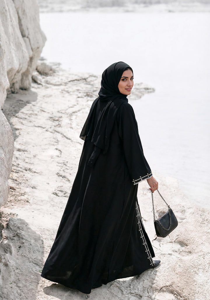 Embroidery Front Open Abaya