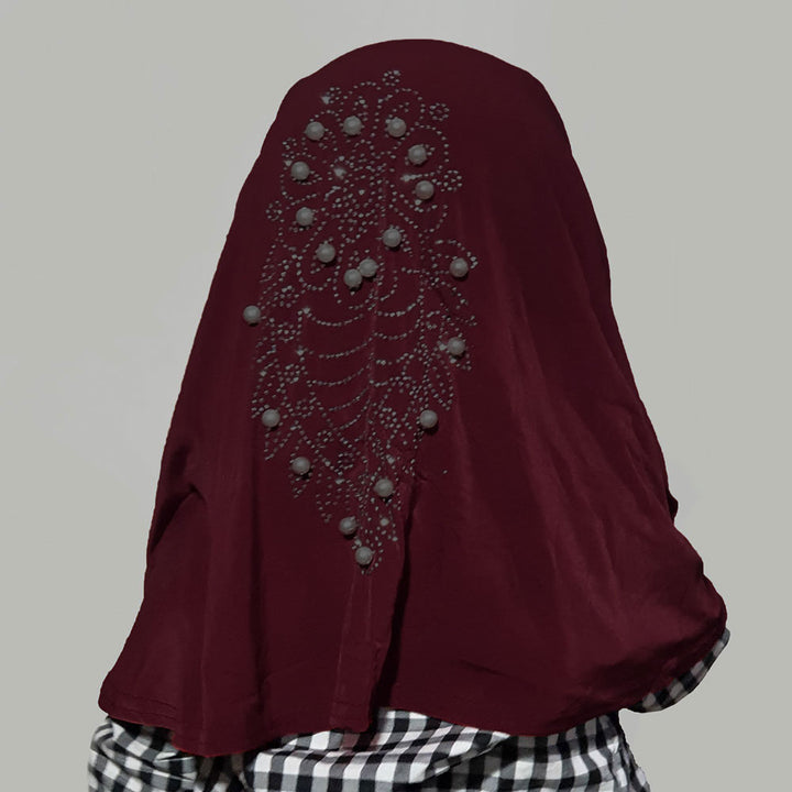 Kids Makhna Pearls - Dark Maroon