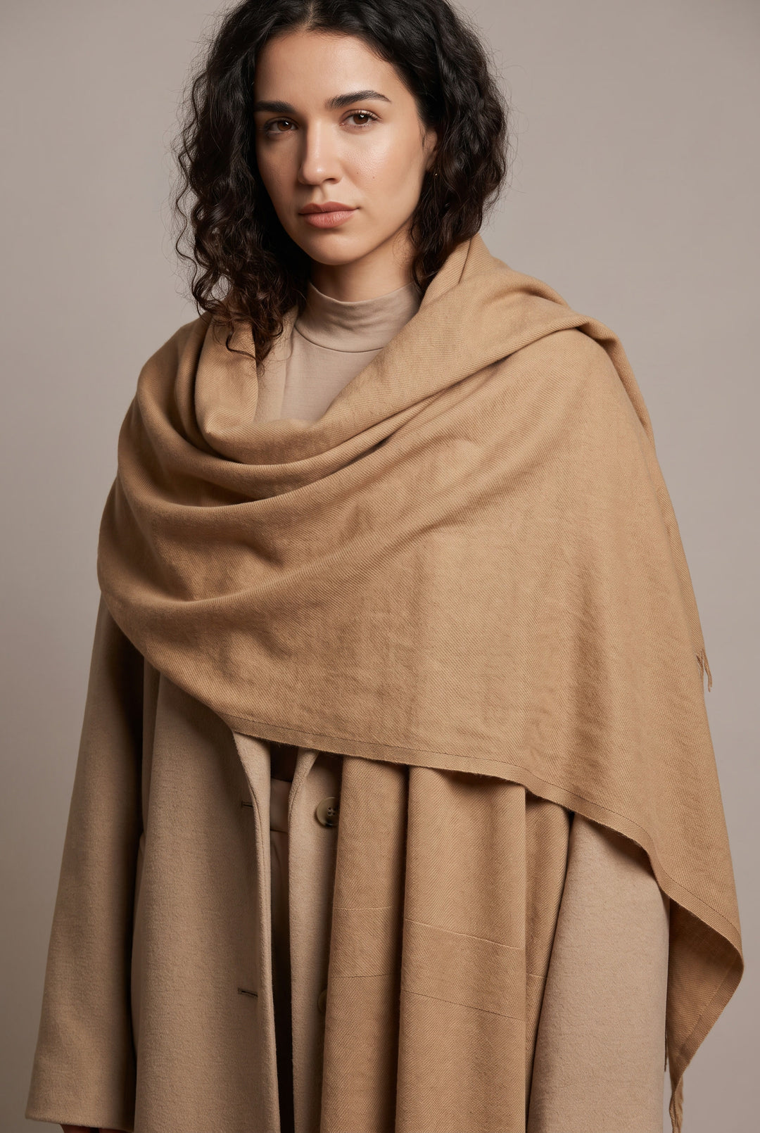 Woolen Cashmere Shawl-Golden