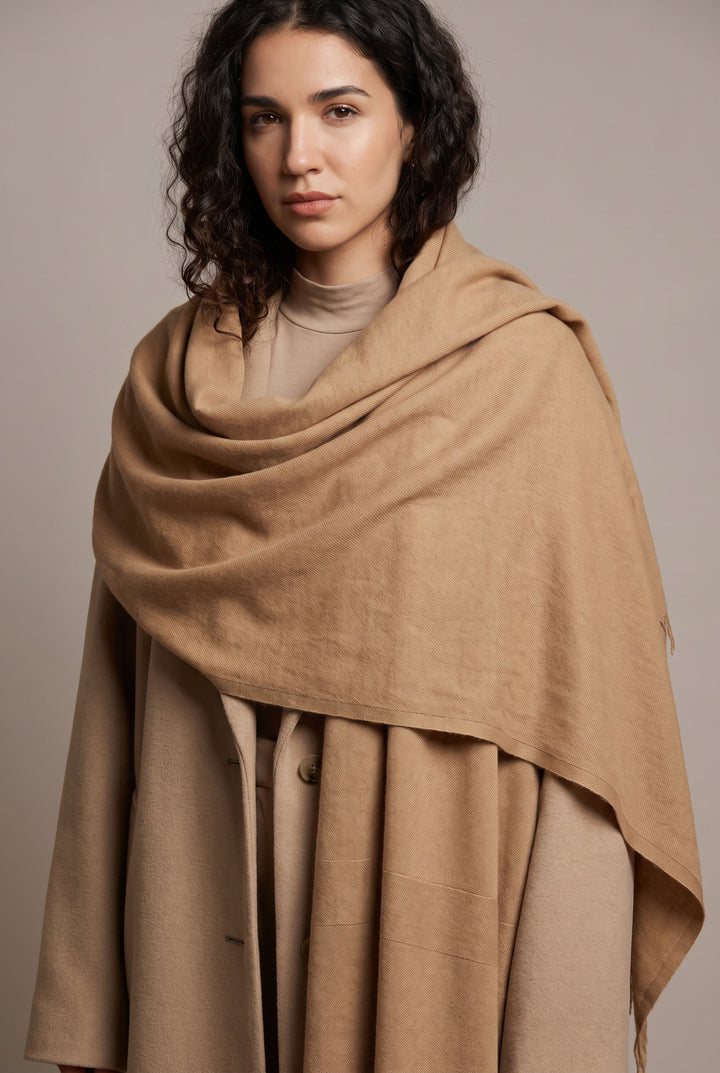 Woolen Cashmere Shawl-Golden