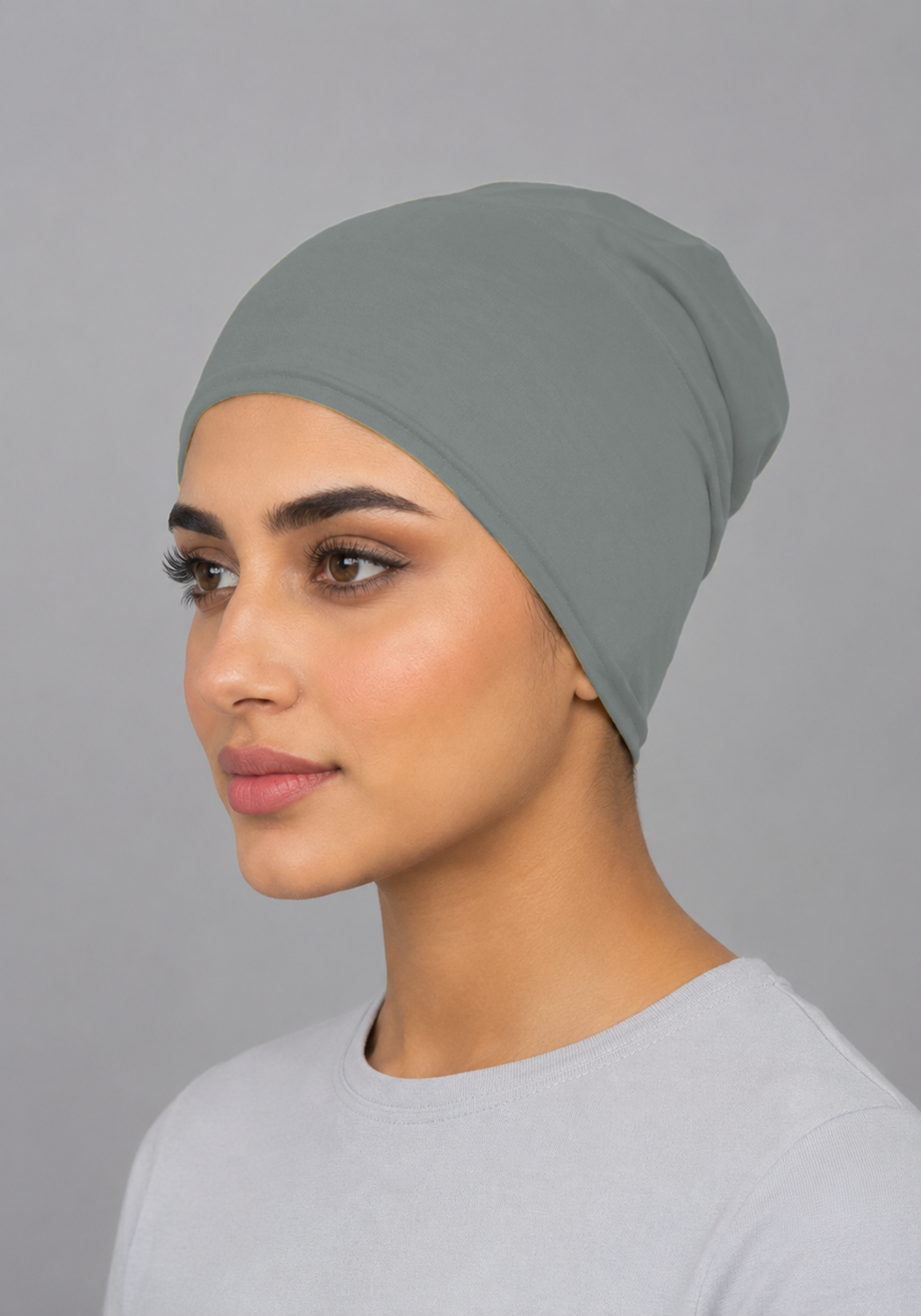 Tube Hijab Cap - Light grey